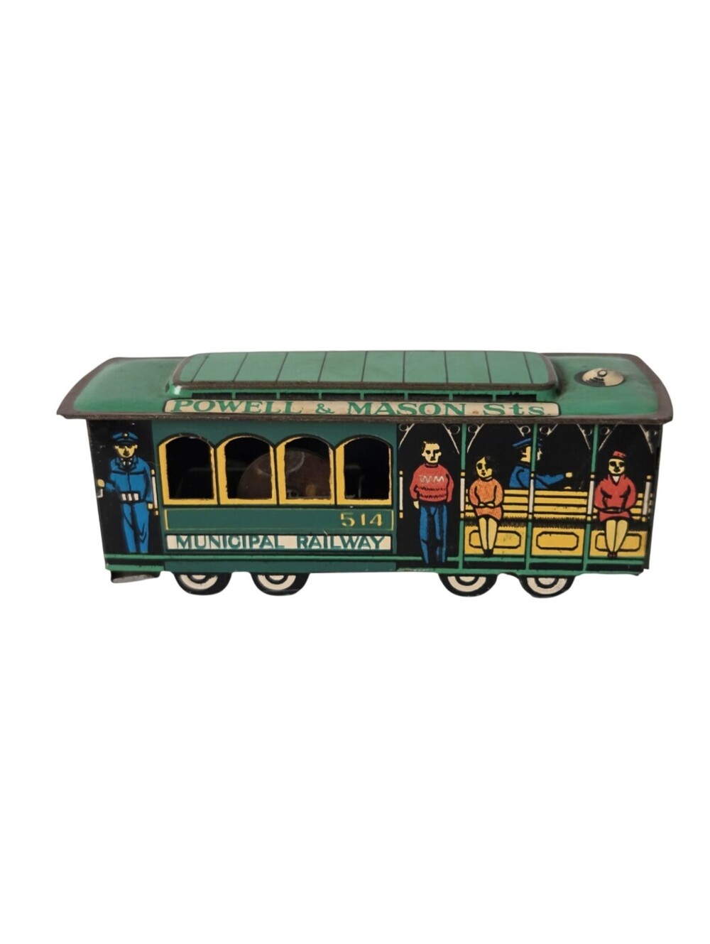 Vintage Tin Powell & Mason #514 Municipal Railway Trolley Cable Car Japan